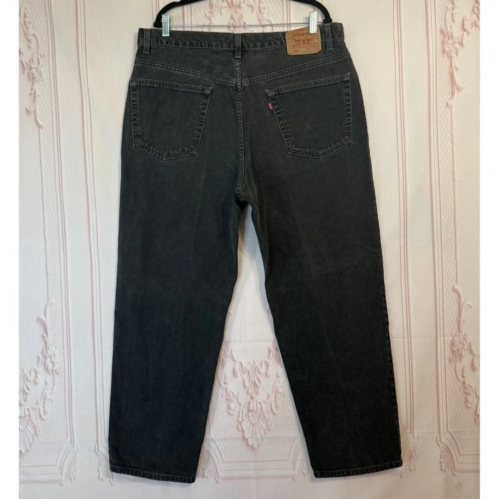 Levis 550 Relaxed Fit Faded Black Denim Jeans Mens Size 40x29